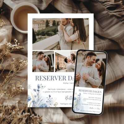 Billie | Save the date kort bryllup kombi