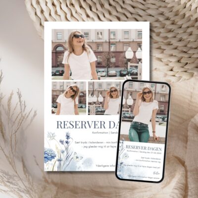 Billie | Save the date kort konfirmation kombi