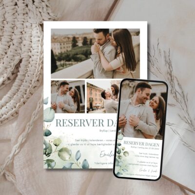 Emilie | Save the date kort bryllup kombi