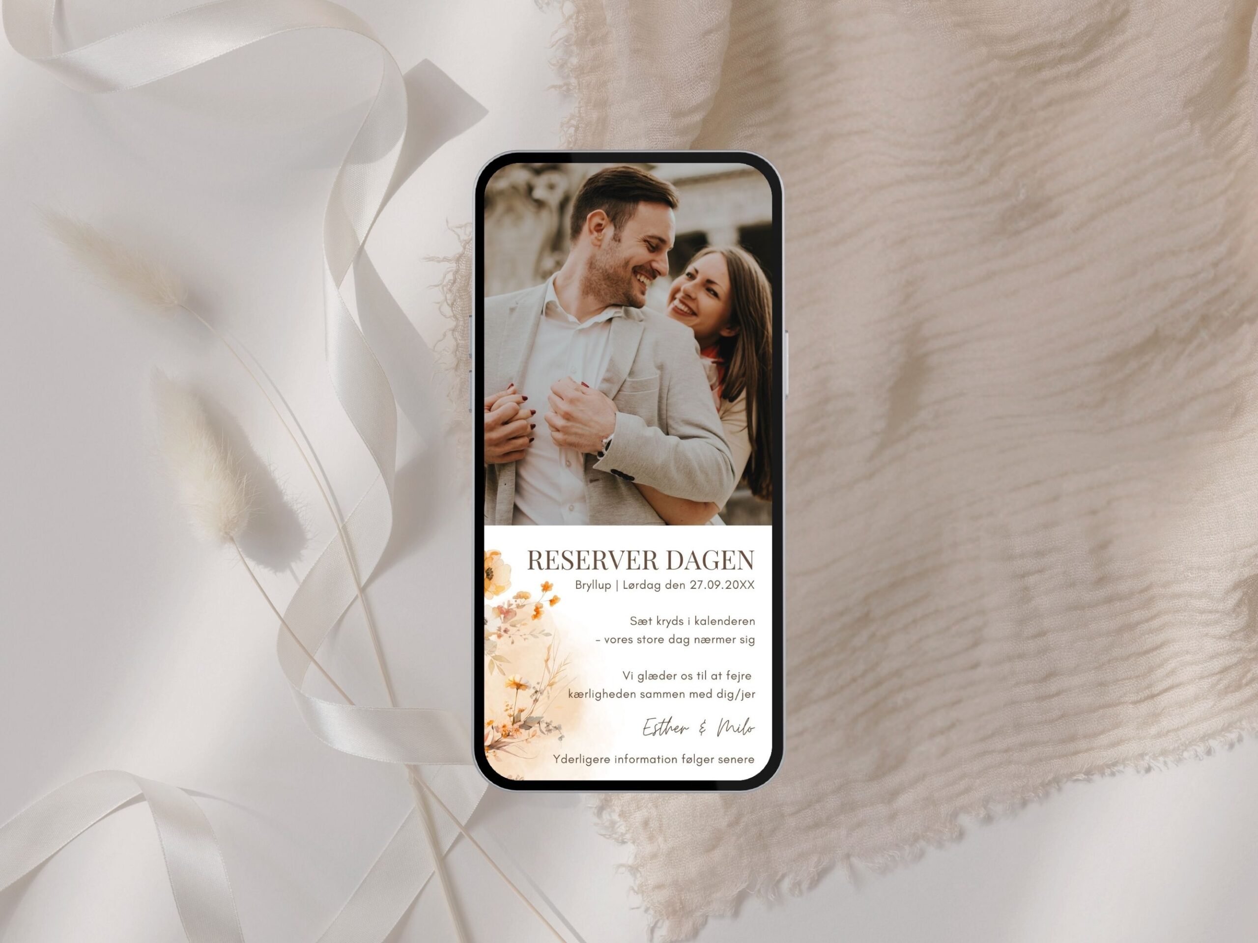 digital save the date bryllup