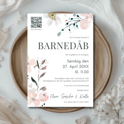 Flora | Invitation barnedåb luxi