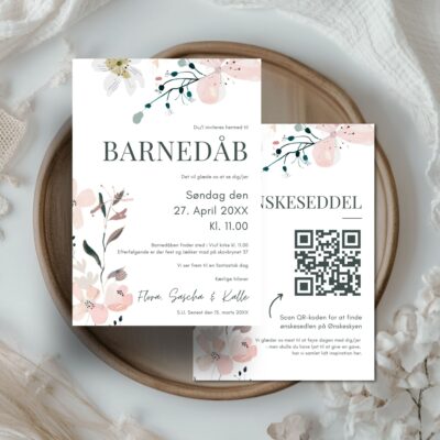 Flora | Invitation barnedåb lux