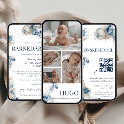 Hugo | Digital invitation barnedåb premium