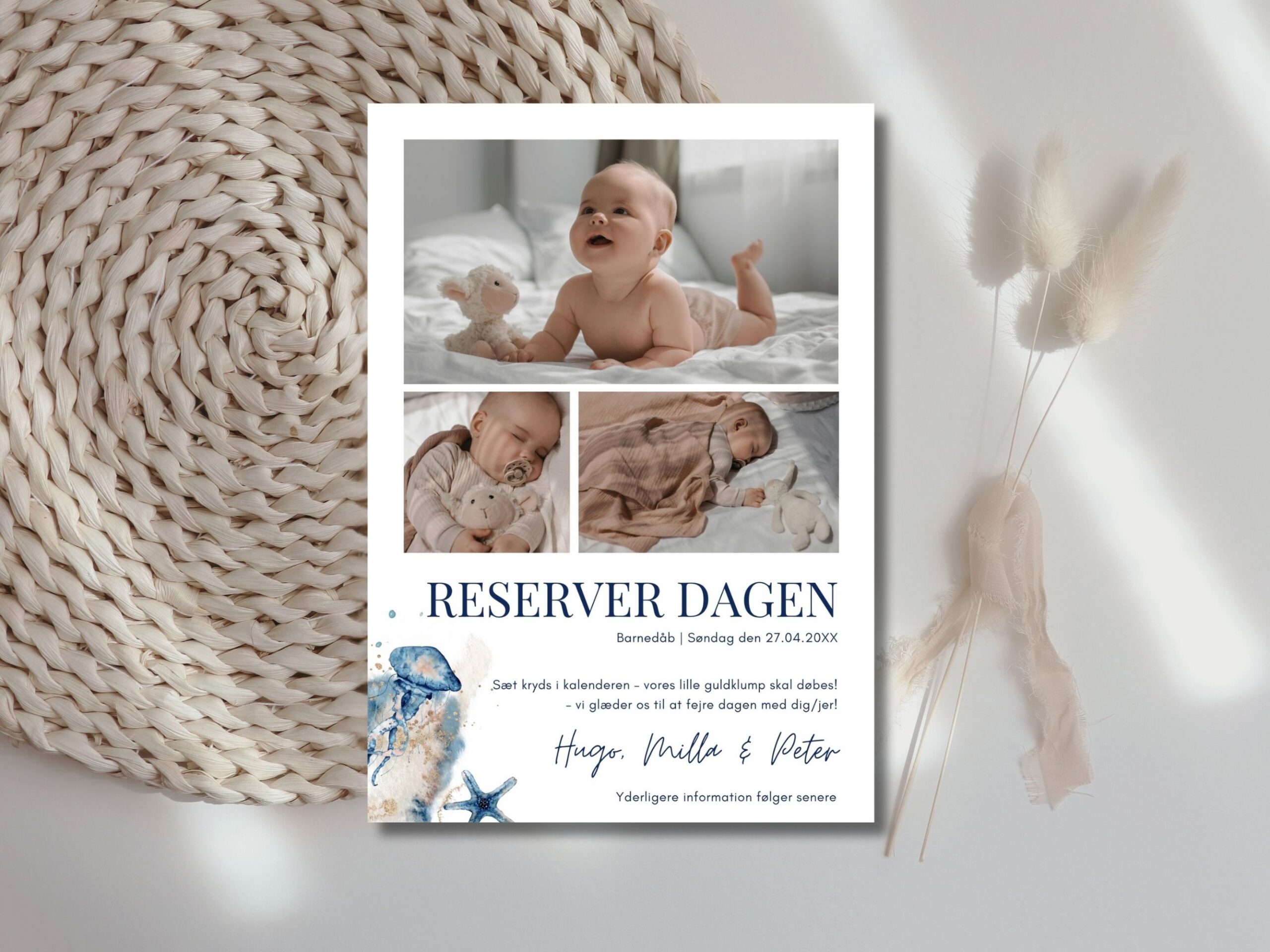 save the date kort barnedåb