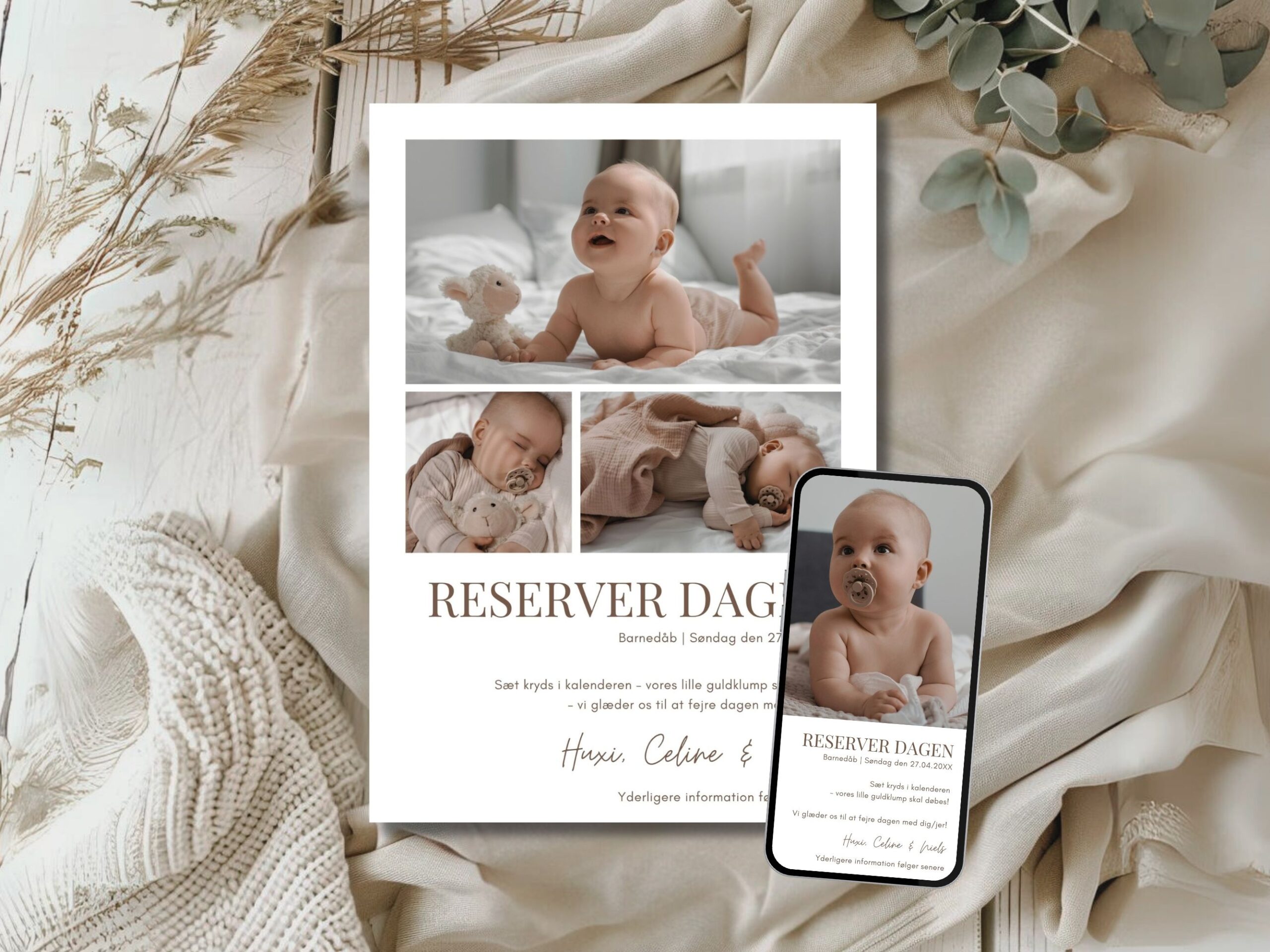 save the date kort barnedåb