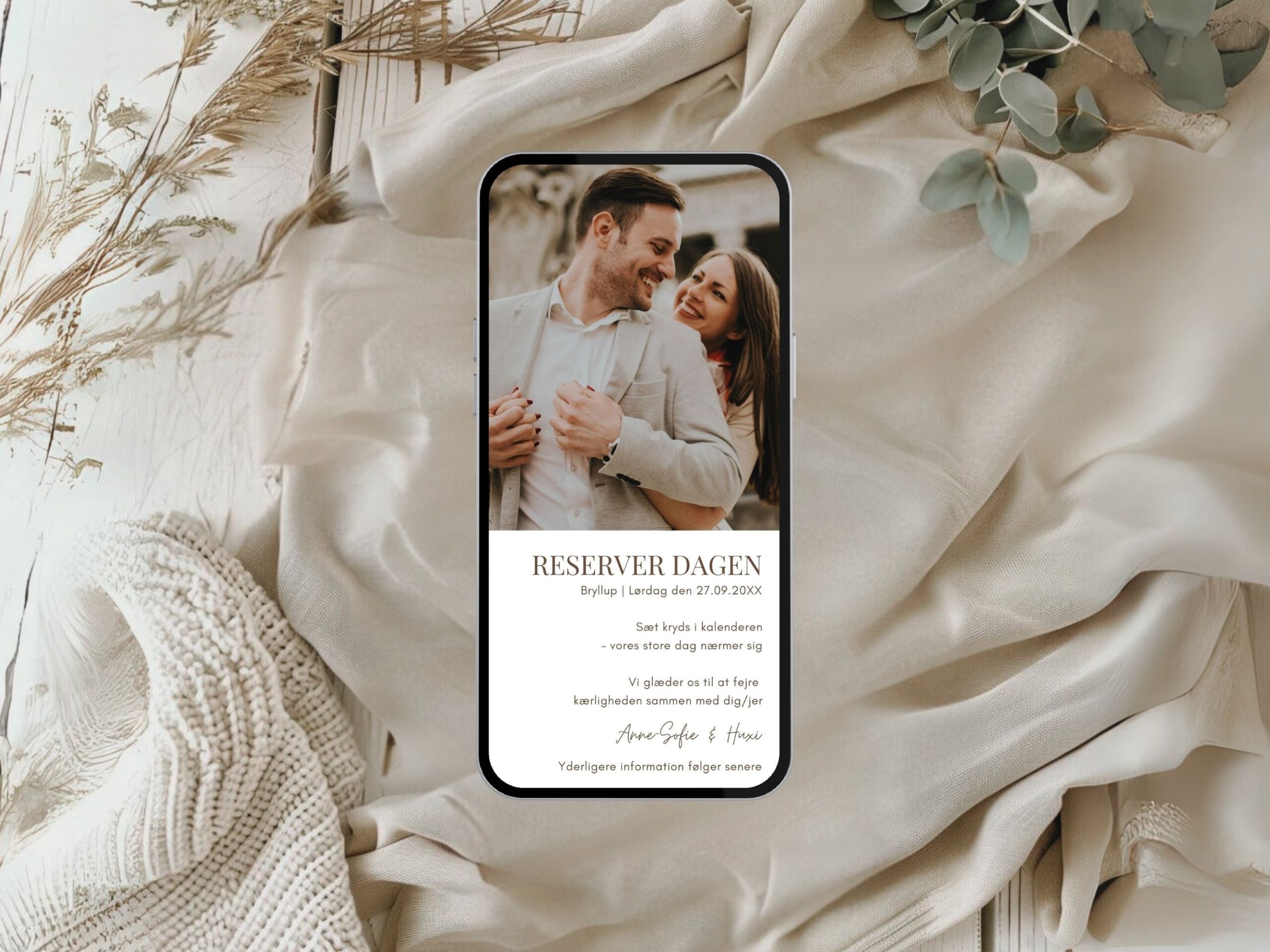 digital save the date bryllup