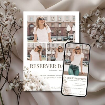 Kamma | Save the date kort konfirmation kombi