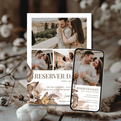 Leonora | Save the date kort bryllup kombi