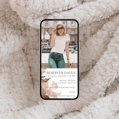 Leonora | Save the date kort konfirmation digital