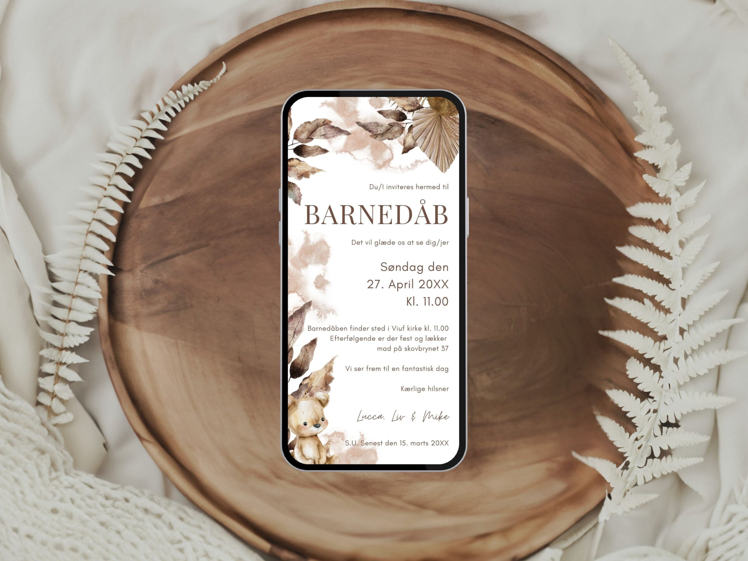 digital invitation barnedåb