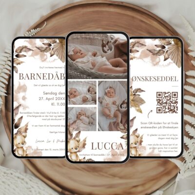 Lucca | Digital invitation barnedåb premium