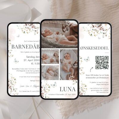 Luna | Digital invitation barnedåb premium