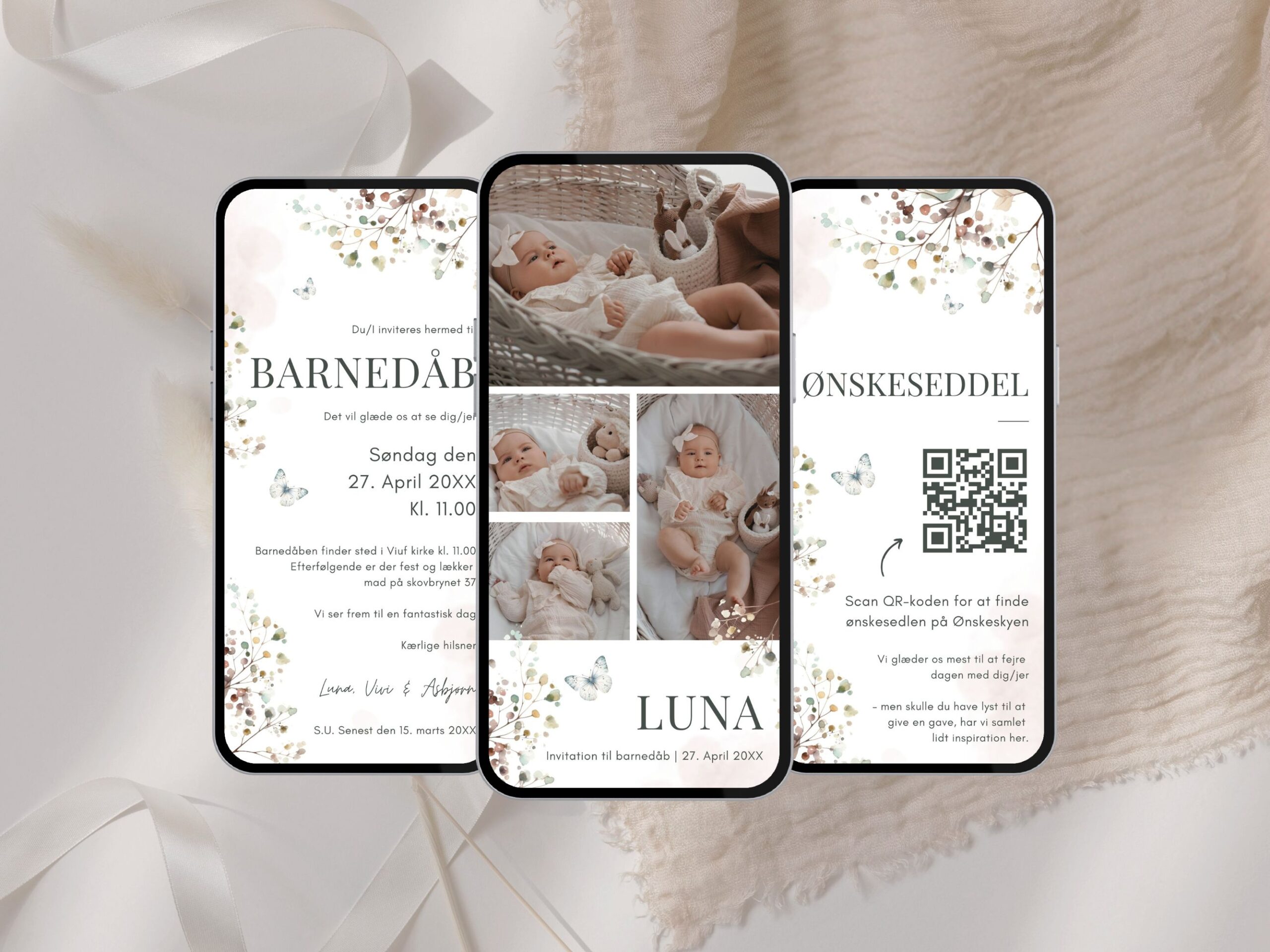digital invitation barnedåb
