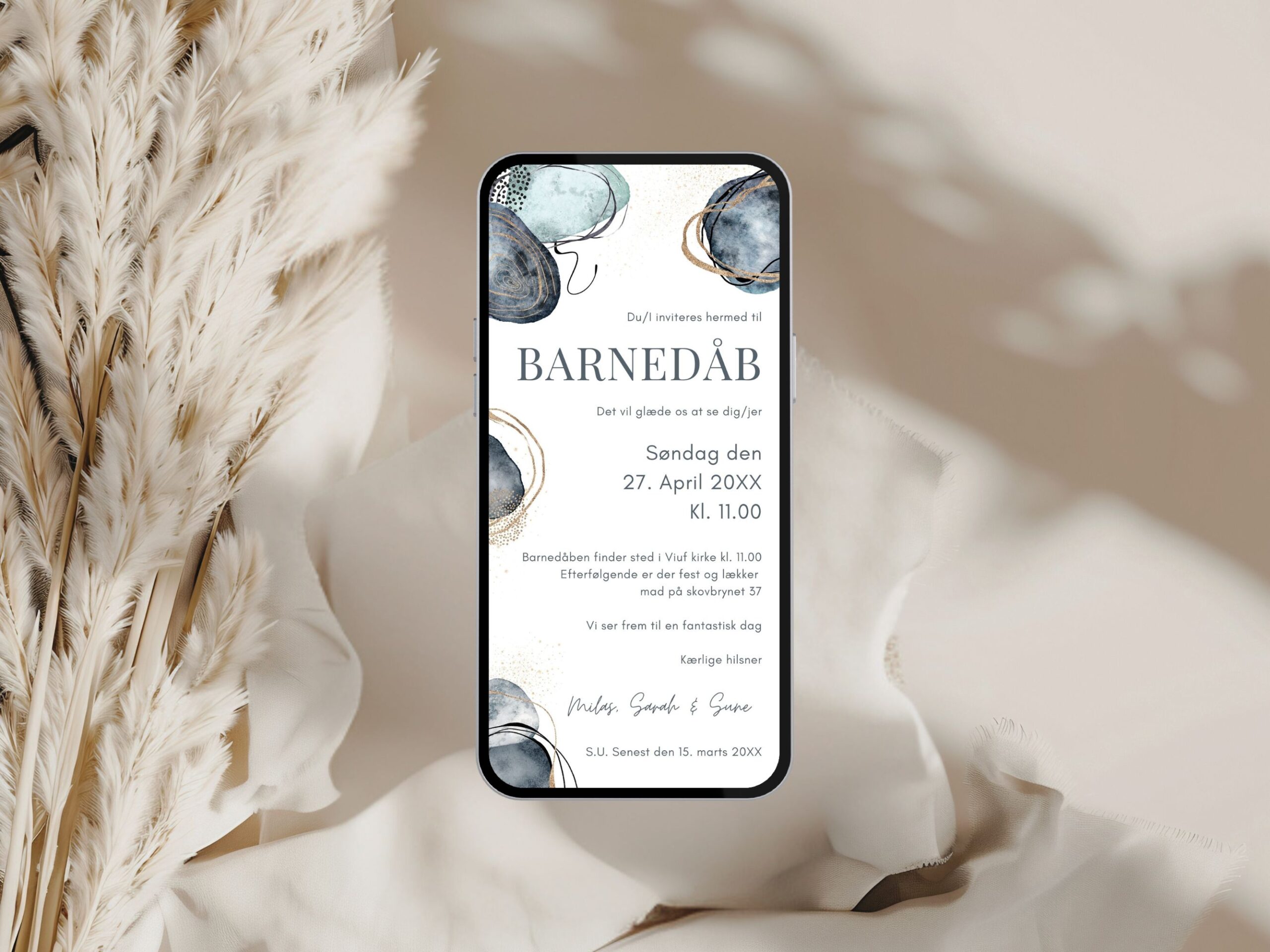 digital invitation barnedåb