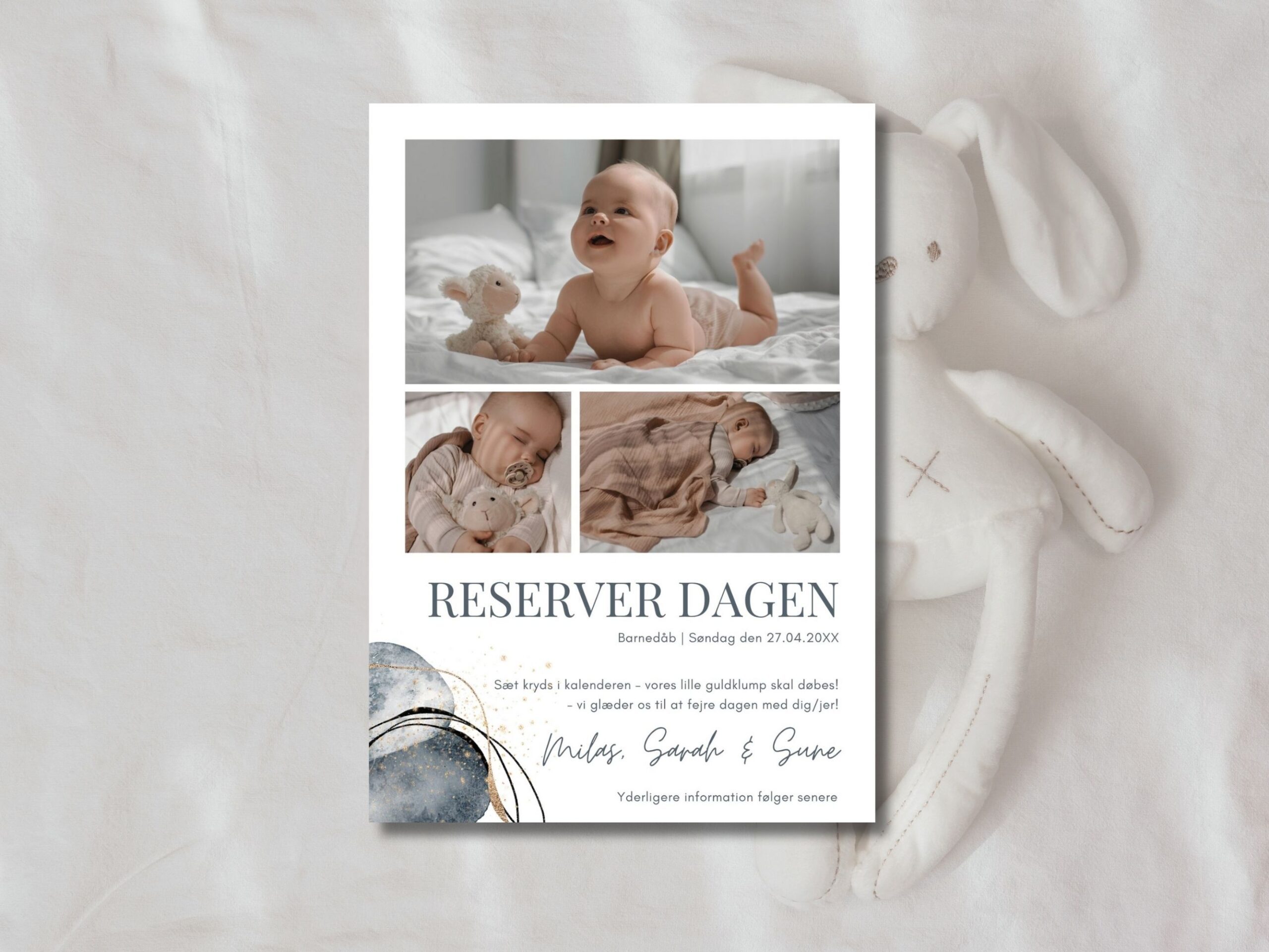 save the date kort barnedåb