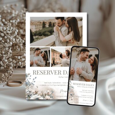 Mira | Save the date kort bryllup kombi