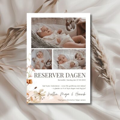 Nellie | Save the date barnedåb