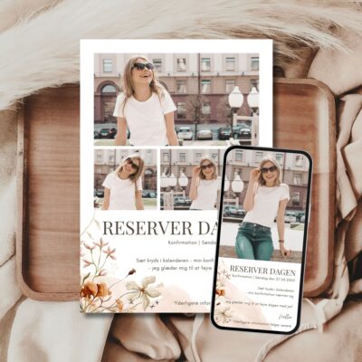 Nellie | Save the date kort konfirmation kombi