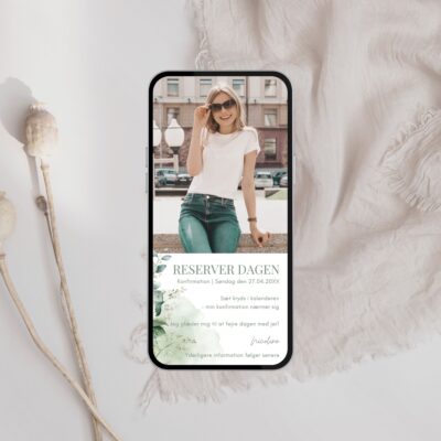 Nicoline | Save the date kort konfirmation digital