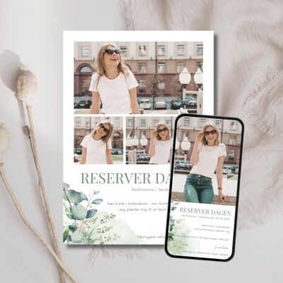 Nicoline | Save the date kort konfirmation kombi