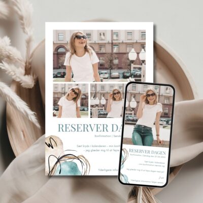 Noa | Save the date kort konfirmation kombi