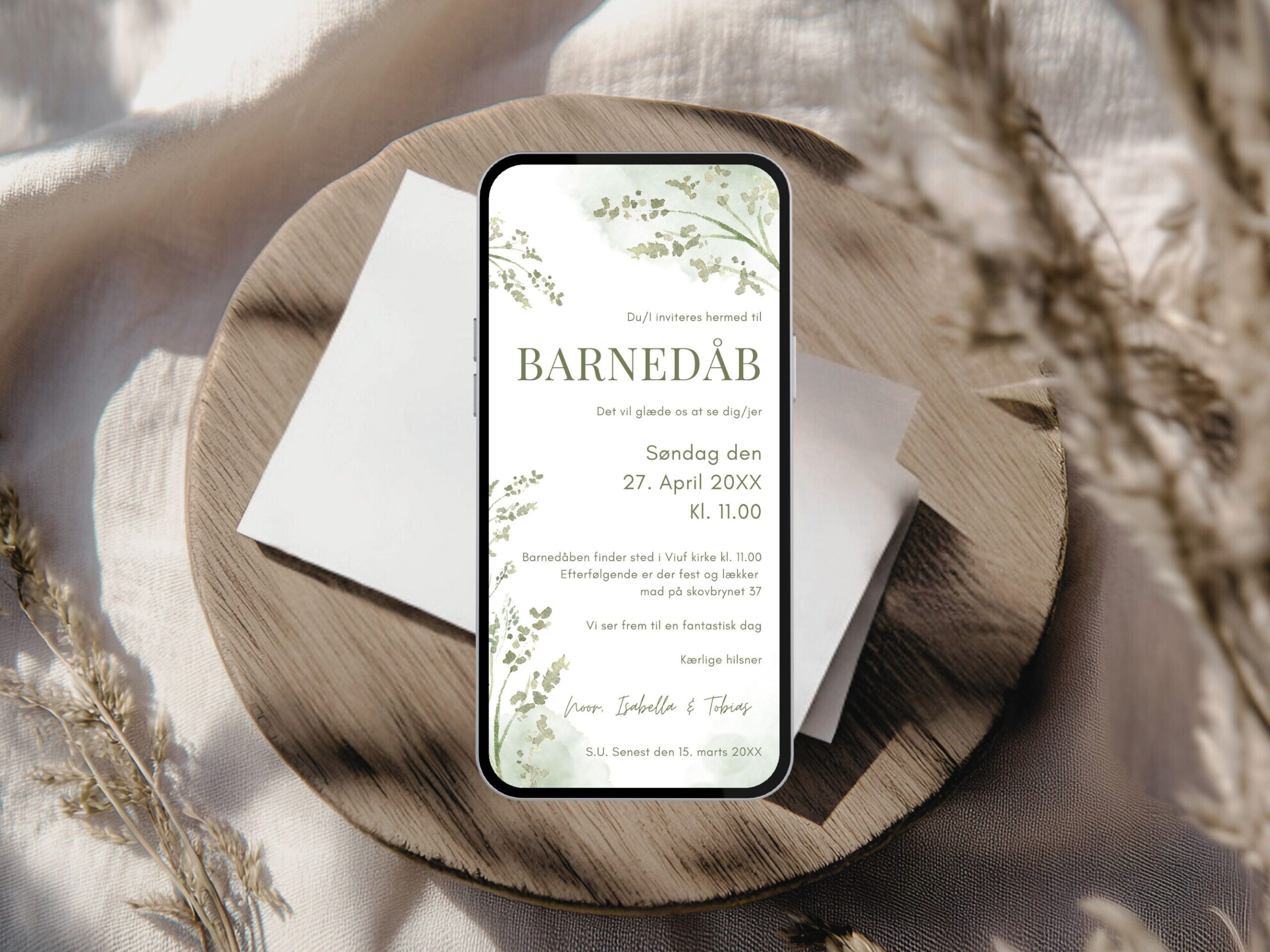 digital invitation barnedåb