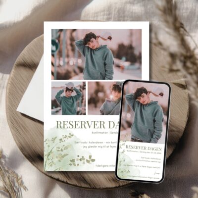 Noor | Save the date kort konfirmation kombi