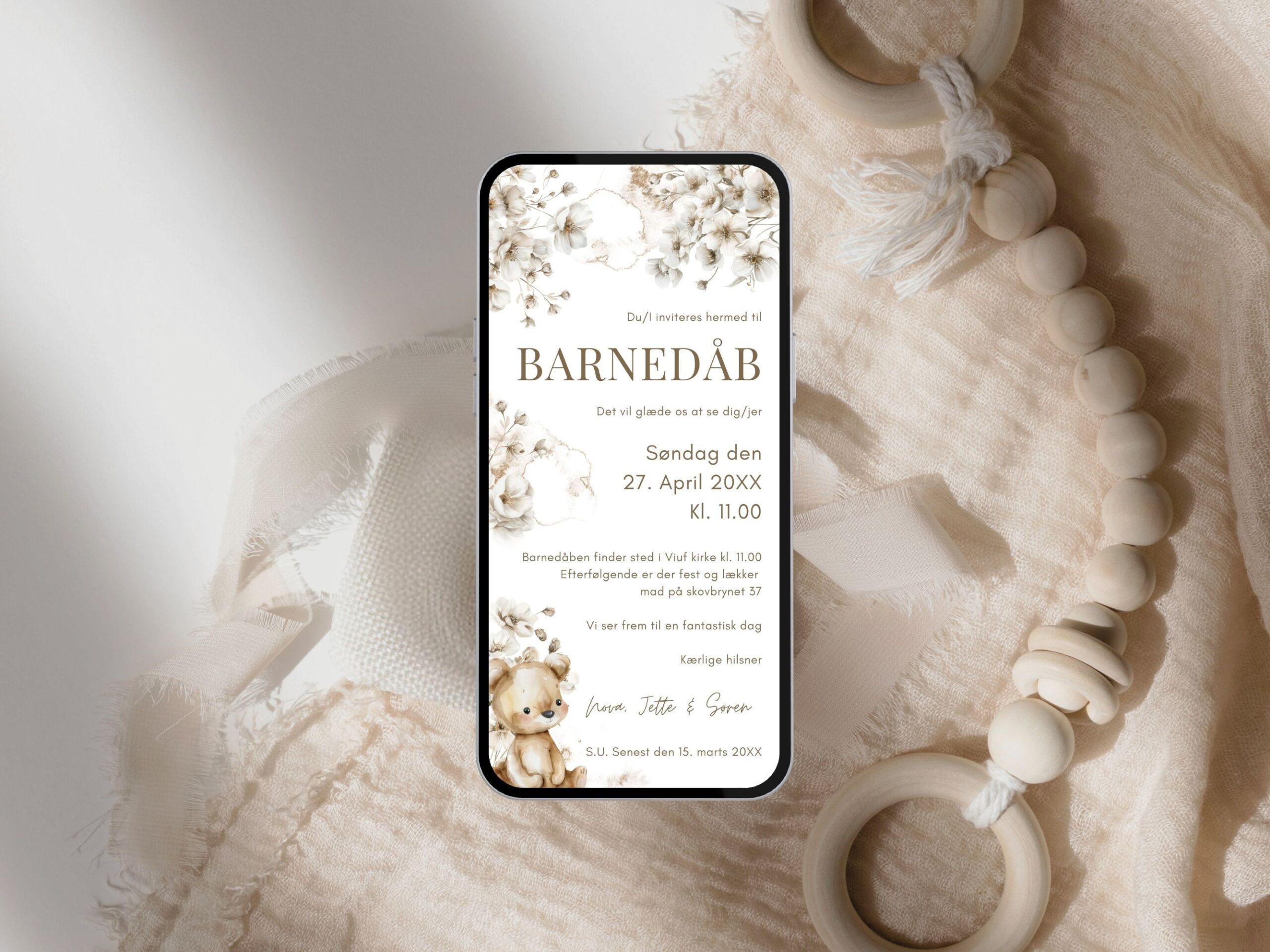 digital invitation barnedåb