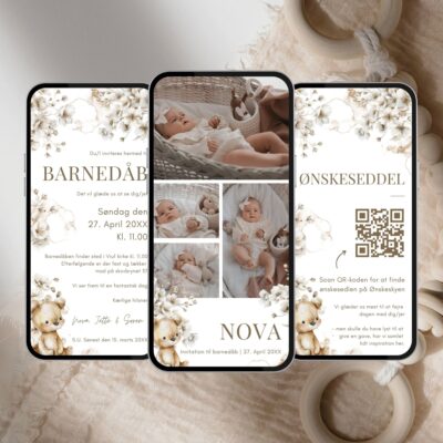 Nova | Digital invitation barnedåb premium