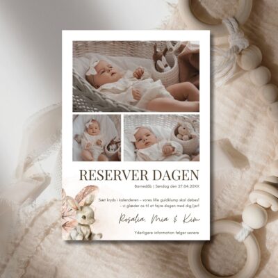 Rosalia | Save the date barnedåb