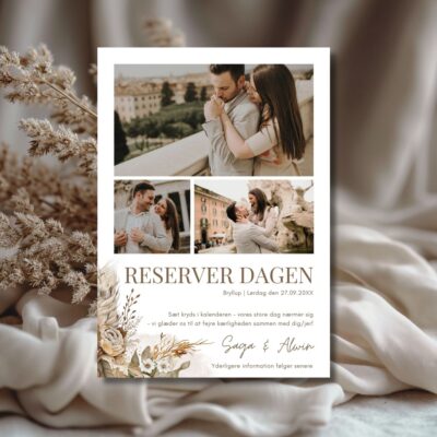 Saga | Save the date kort bryllup