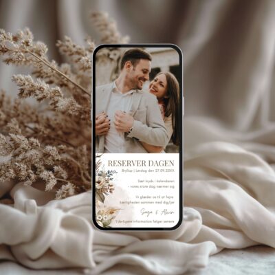 Saga | Save the date kort bryllup digital