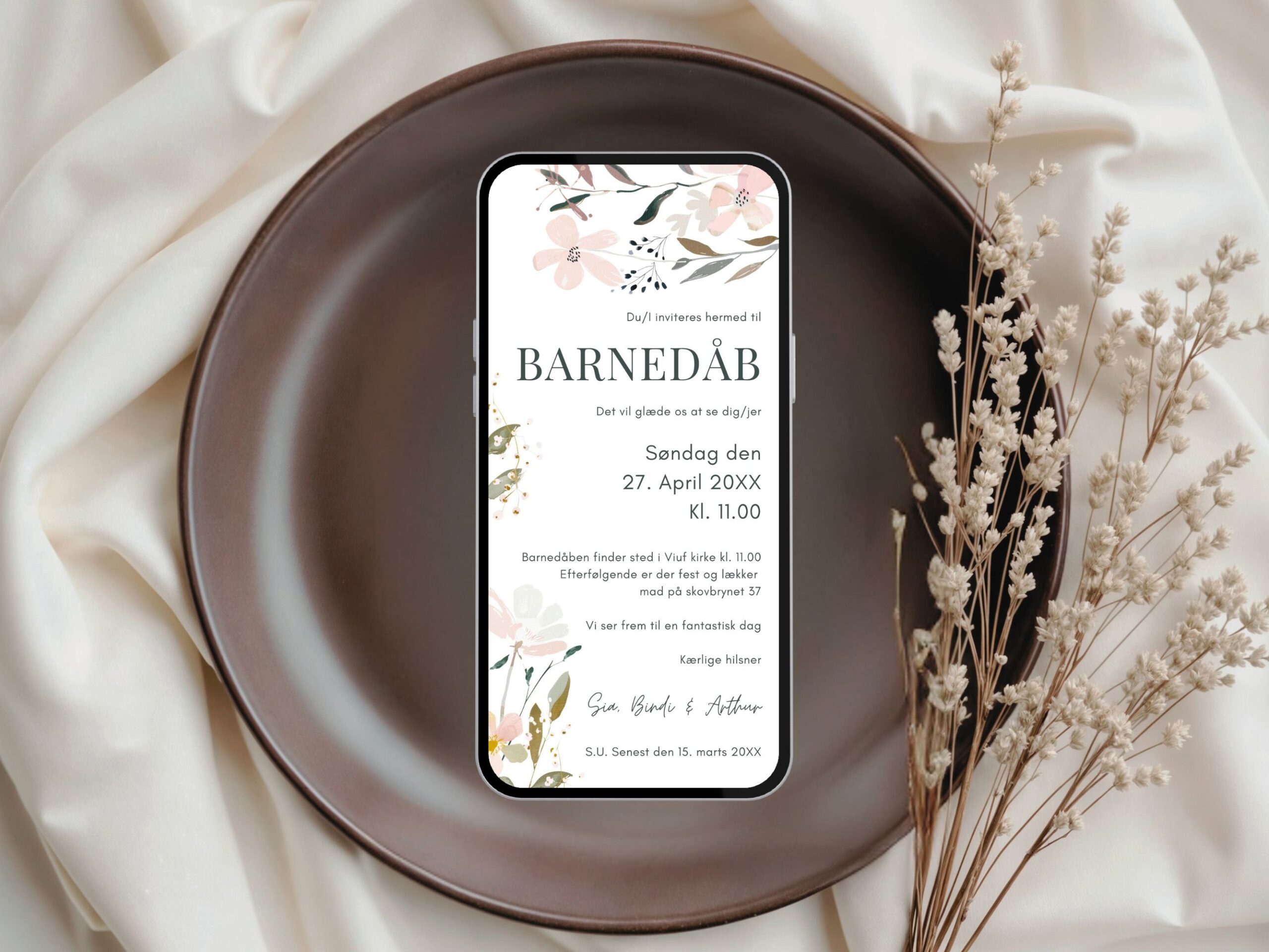 digital invitation barnedåb