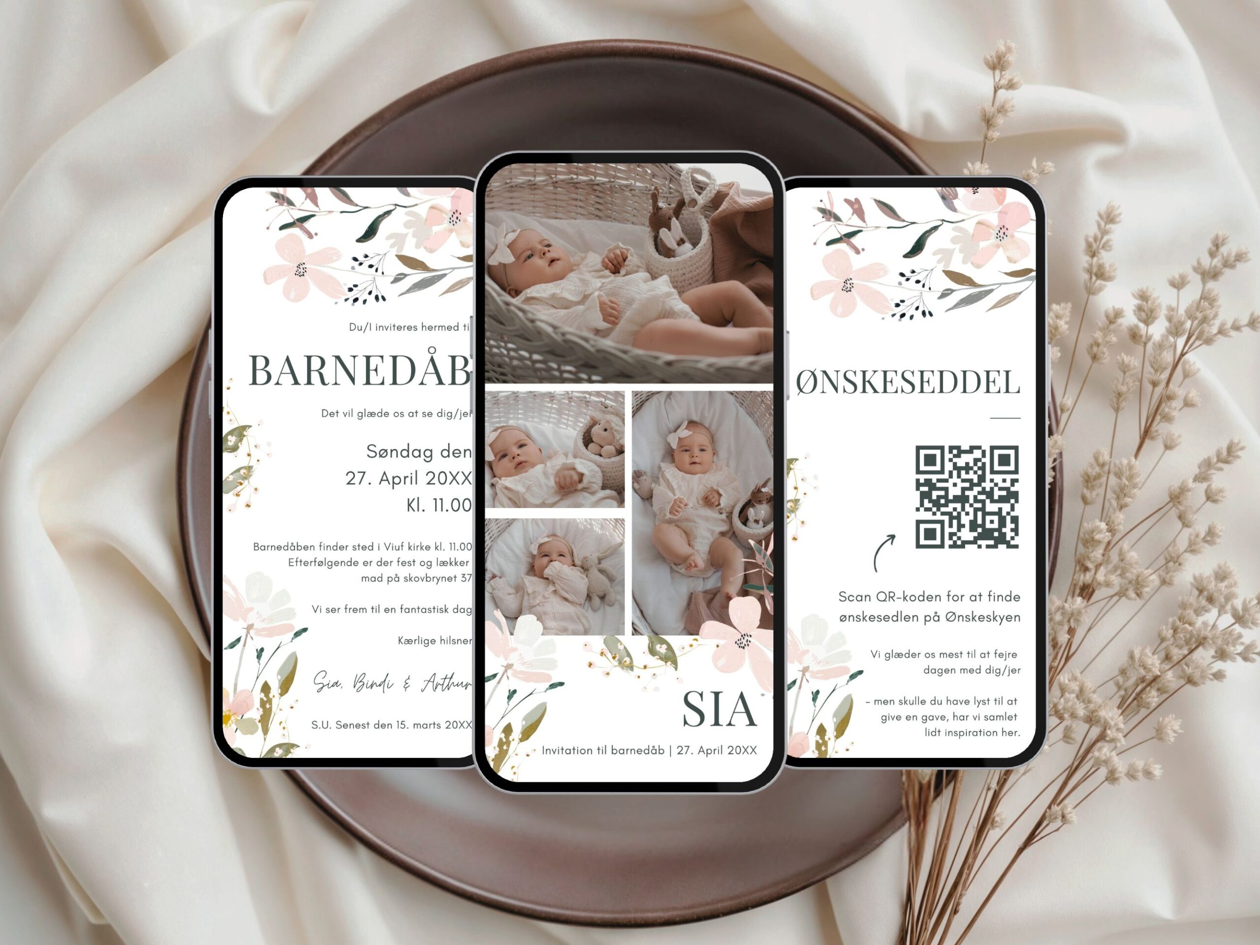 digital invitation barnedåb