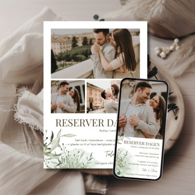 Tala | Save the date kort bryllup kombi