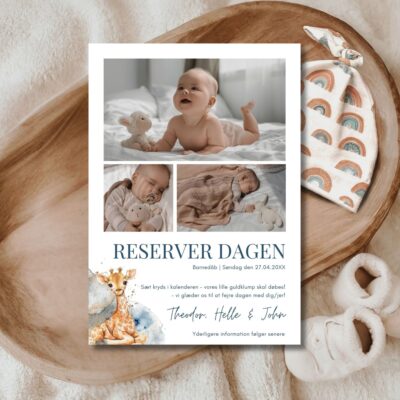 Theodor | Save the date barnedåb