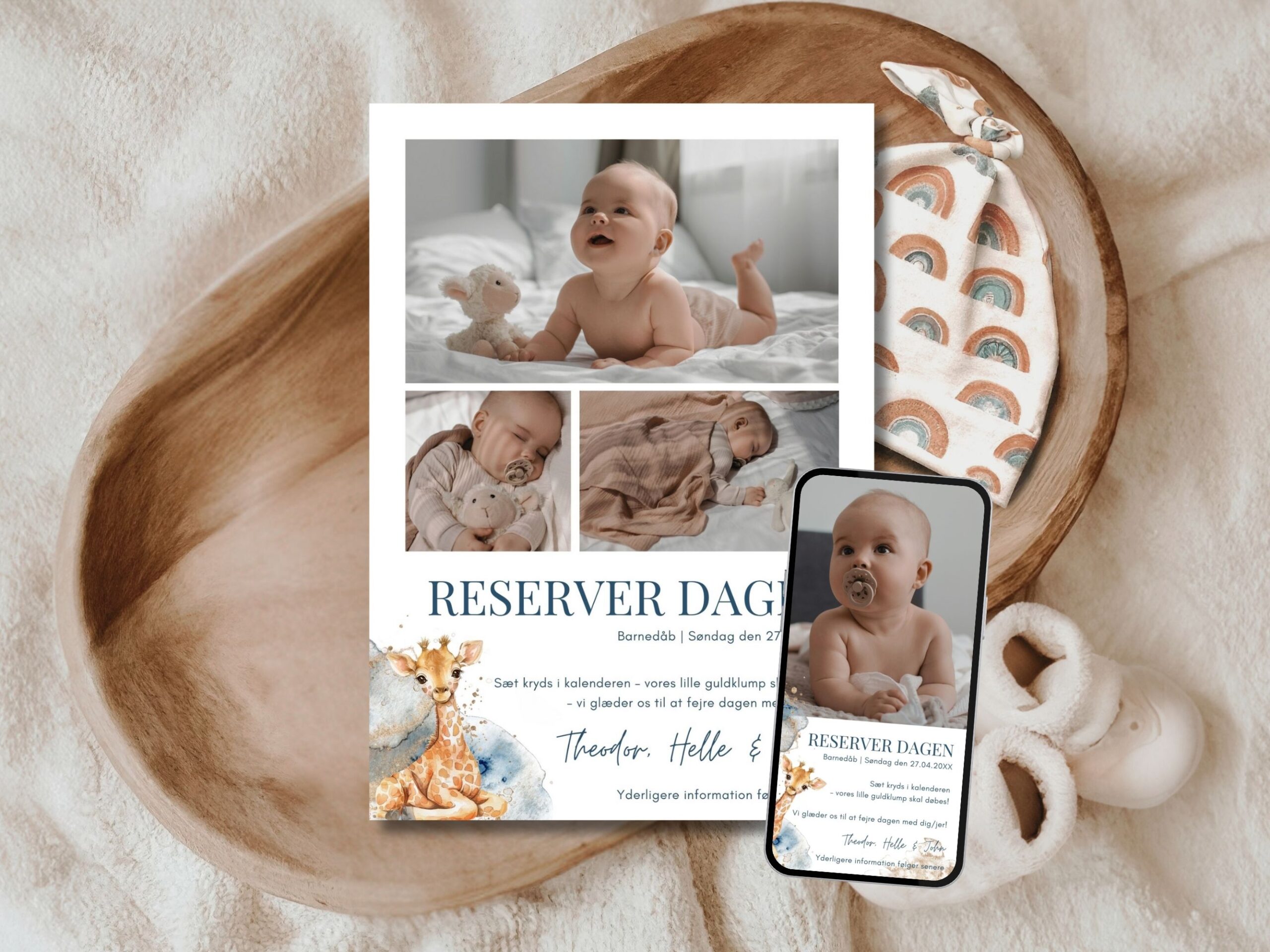 save the date kort barnedåb