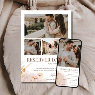 Vilde | Save the date kort bryllup kombi