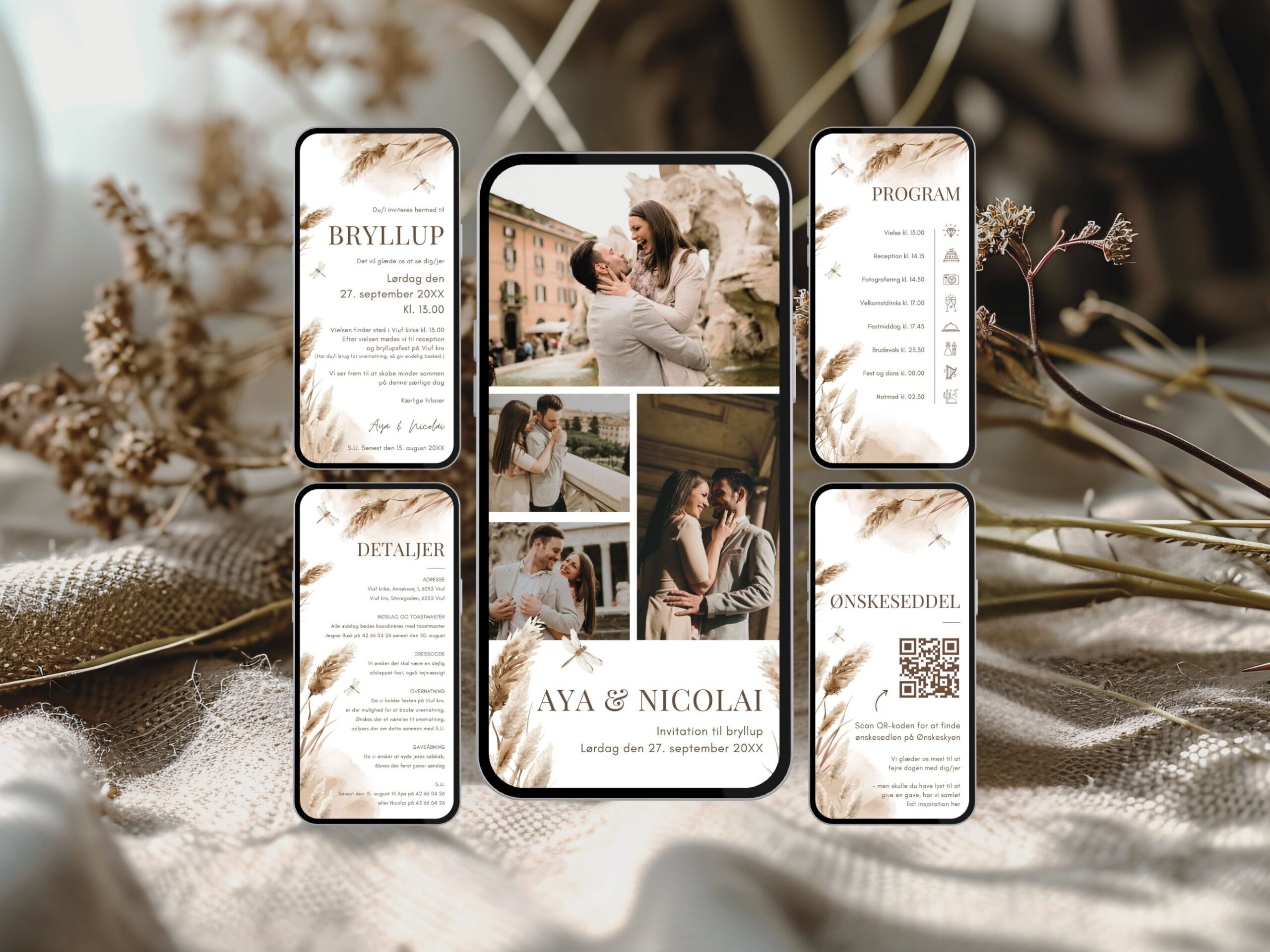 digital invitation bryllup