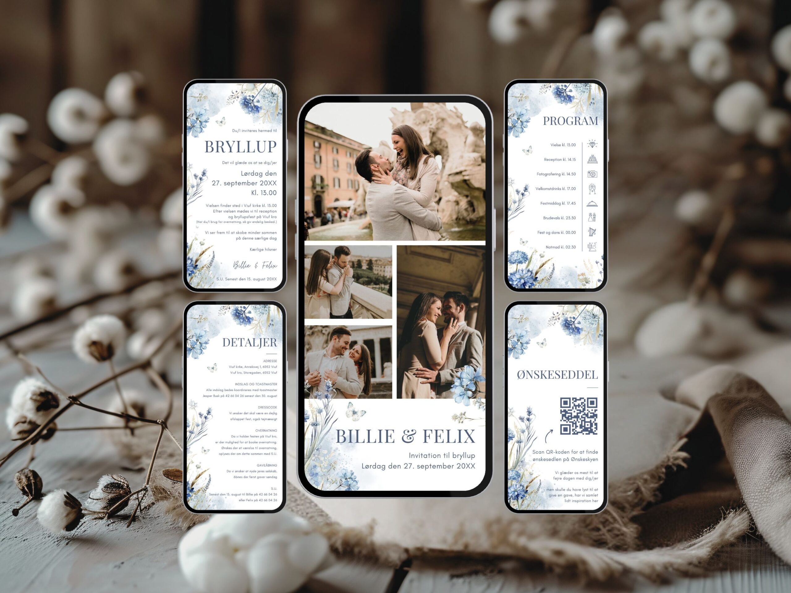 digital invitation bryllup