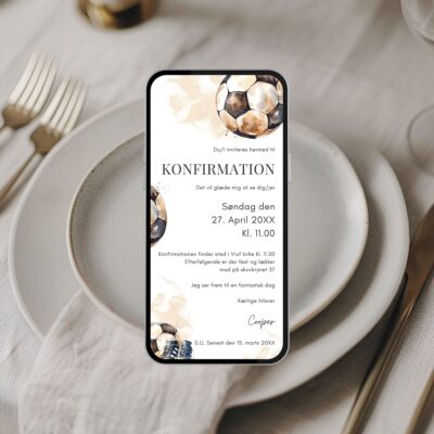 Fodbold | Digital invitation konfirmation basis