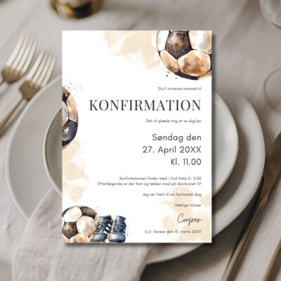 Fodbold | Invitation konfirmation basis