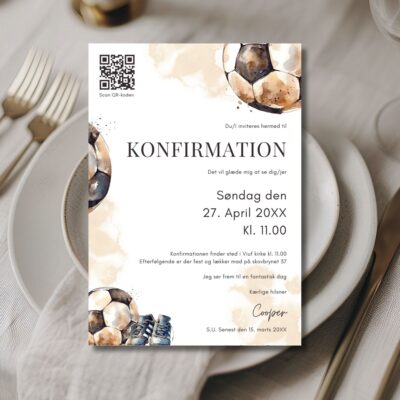 Fodbold | Invitation konfirmation luxi