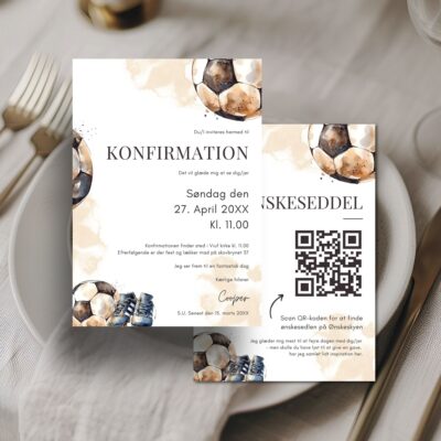 Fodbold | Invitation konfirmation lux