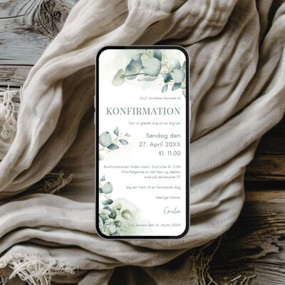 Emilie | Digital invitation konfirmation basis