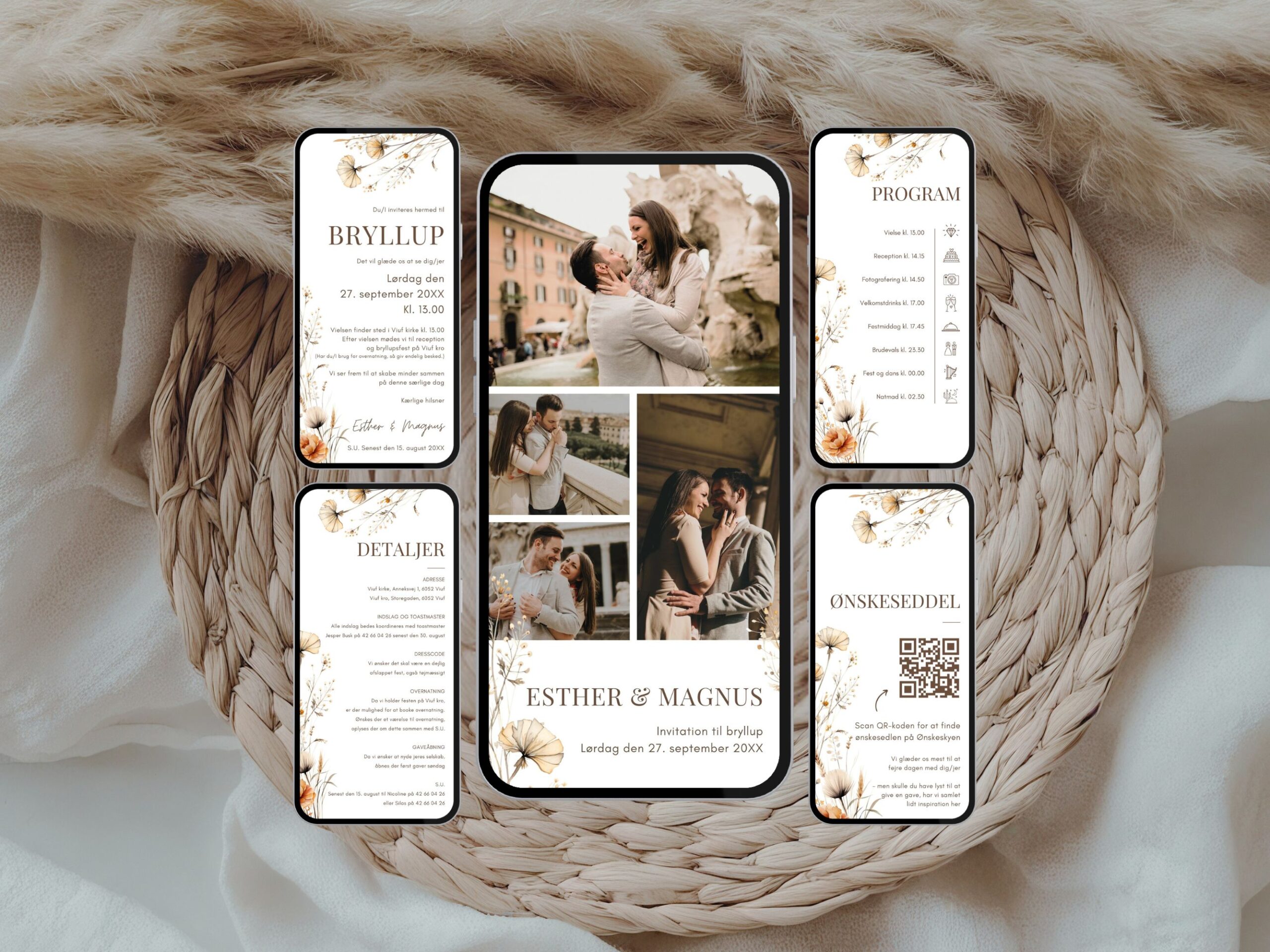 digital invitation bryllup