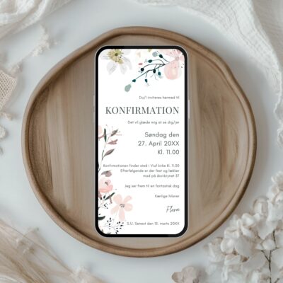 Flora | Digital invitation konfirmation basis