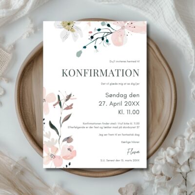 Flora | Invitation konfirmation basis