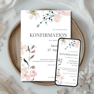 Flora | Invitation konfirmation kombi