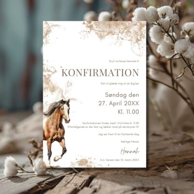 Hest | Invitation konfirmation basis